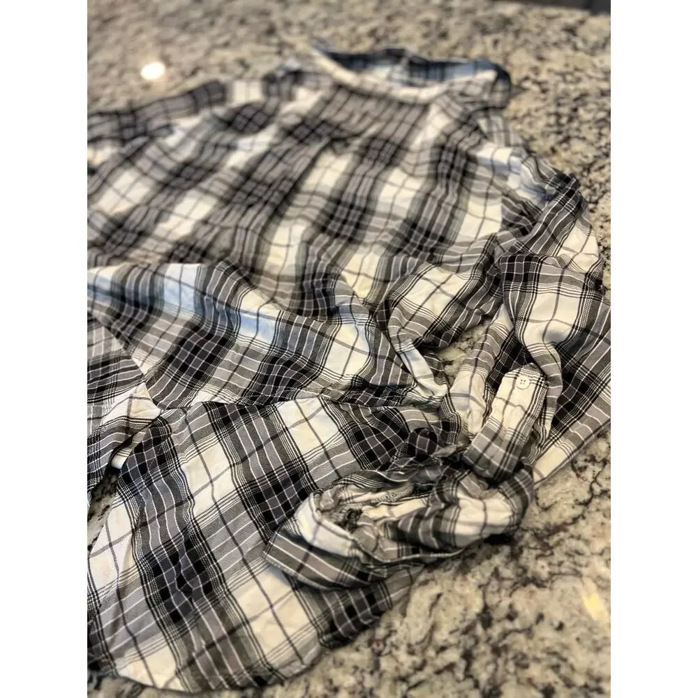 Sam Edelman women’s top size M button up high low tunic style - Picture 8 of 9